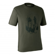 T-shirt med Skjold - Bark Green