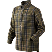 Edwin Kids skjorte - Shaded olive check